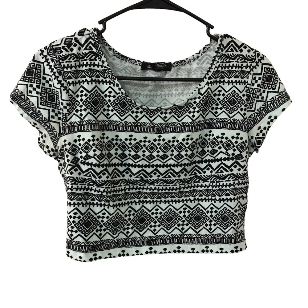 3/$15 forever 21 cotton spandex mint green Aztec print crop top